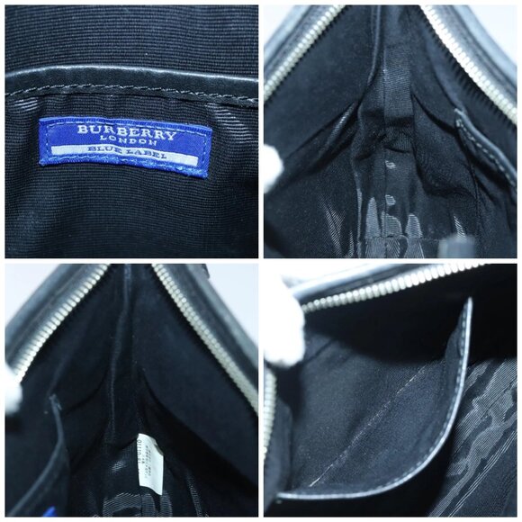 BURBERRY Nova Check Blue Label Shoulder Bag Canvas Black - Picture 14 of 15